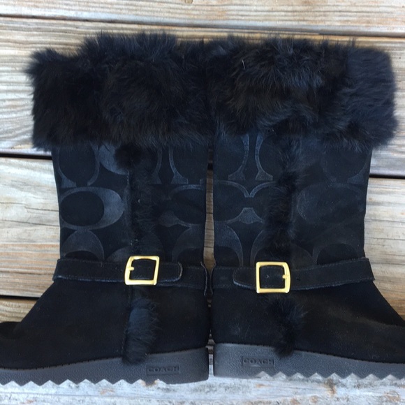 coach black winter boots